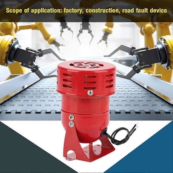 220v Industriel Sirene Motor Alarm, Mini Bil Alarm Ring Metal Motor Alarm 220V 120DB Elektrisk Tyveribeskyttelse MS-190 (Rød) (LGL)