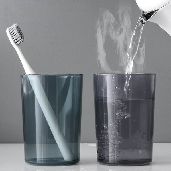 4 st Tandborstmuggar, Tumlare Tandborstmugg, Tandborsthållare i Plast för Badrum, Återanvändbar Mugg, Multifunktionell Mugg (LGL)
