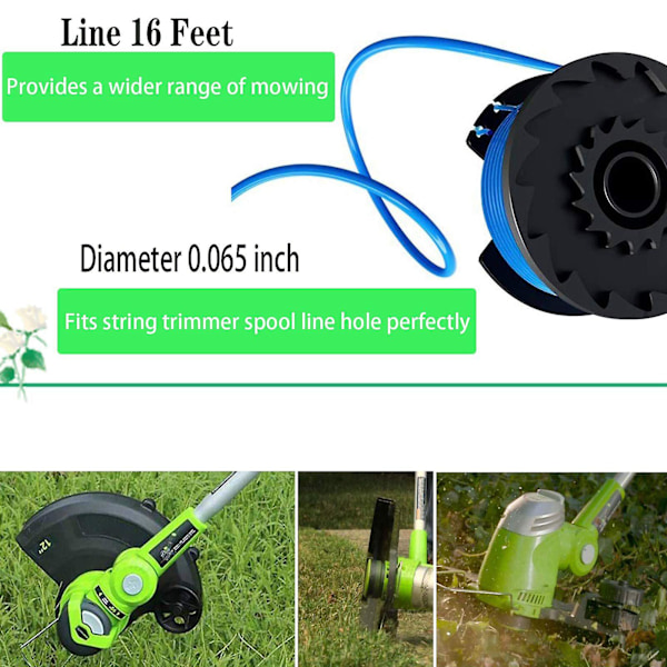 29252 29092 Siimapään vaihtokela Greenworks 24V 40V 80V johdottomaan trimmeriin (8 kpl [L] blackbluegreen