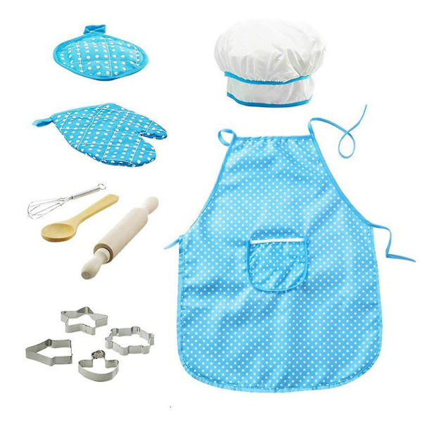 11pcs Children's Cooking Set Pretend Play Gift Toy Chef Set Children's Aprons [GGL]