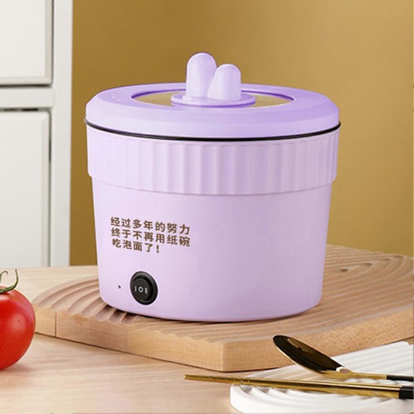 Elektrisk Varm Gryta Non-Stick Ramen Kokare Multifunktionell Varm Gryta för Wok Stek Nudlar Ramen Kokare LGL Purple 1.8L Kimchi Pot