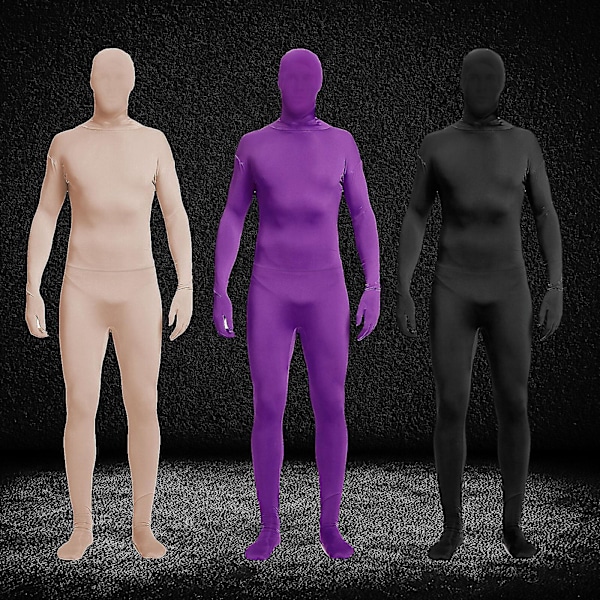 Spandex-puku, kokovartalo, katoava mies -puku, unisex Zentai-puku LGL Black 170CM