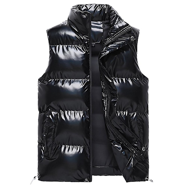 Sliktaa Herre Vanntett Ermeløs Jakke Skinnende Vattert Vest LGL Black L