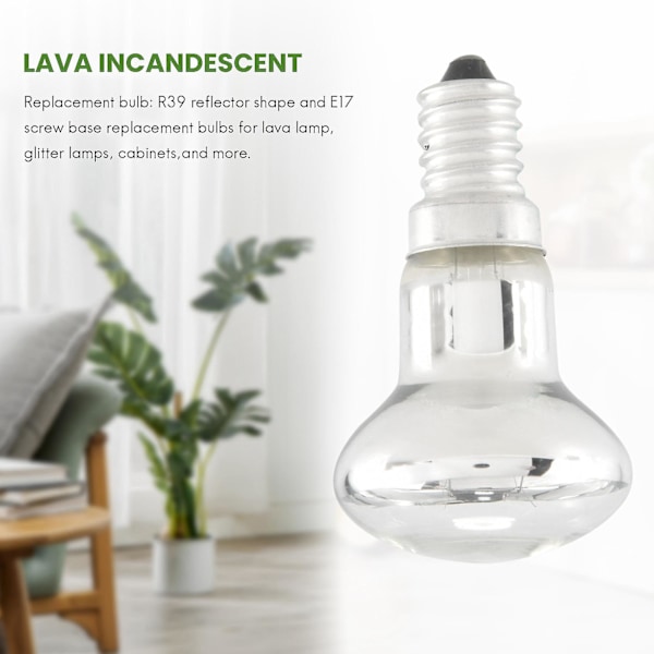 Vaihtolamppu Lava-lampulle E14 R39 30W Kierrelamppu Kirkas Heijastin Spottivalo Lava Hehkulämmitin 3pcs Transparent