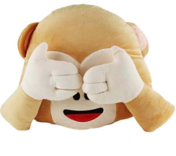 Emoji Apleksdjur Monkey Plyschleksaker Kudde Monkey Täcker Munnen Julklapp (LGL)
