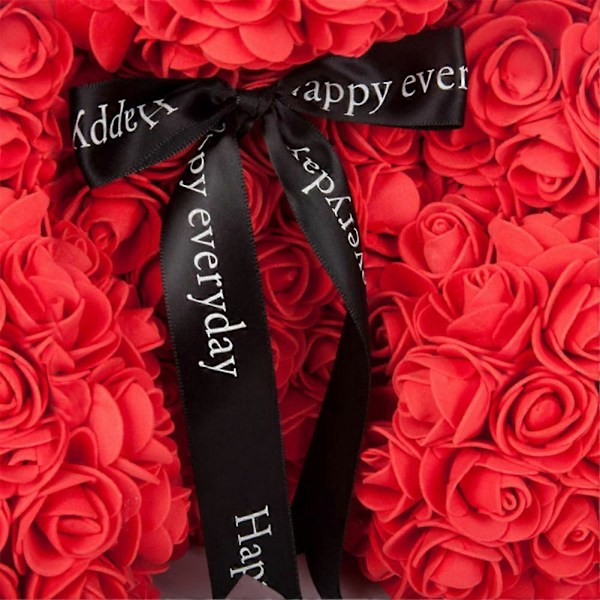 25cm Skumrosbjörn Romantisk Blomsterbjörn för Alla Hjärtans Dag Födelsedag Bröllopsdagar LGL Red