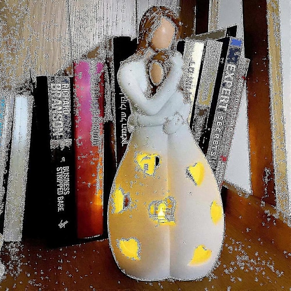 Mor Klemmer Datter Lysestake Resin Dekorativ Statue Ornament Med LED LGL