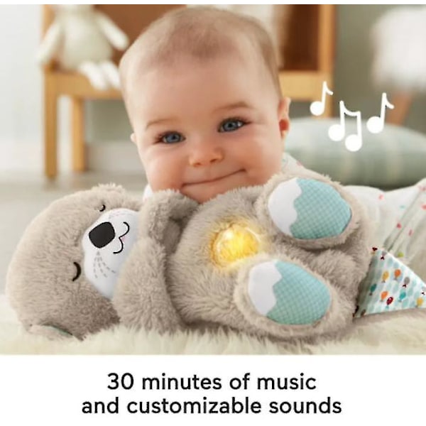 Baby Sound Machine Otter Plysch Baby Leksak Med Rytmisk Rörelse Och Anpassningsbara Ljus Musik [LGL] Pink