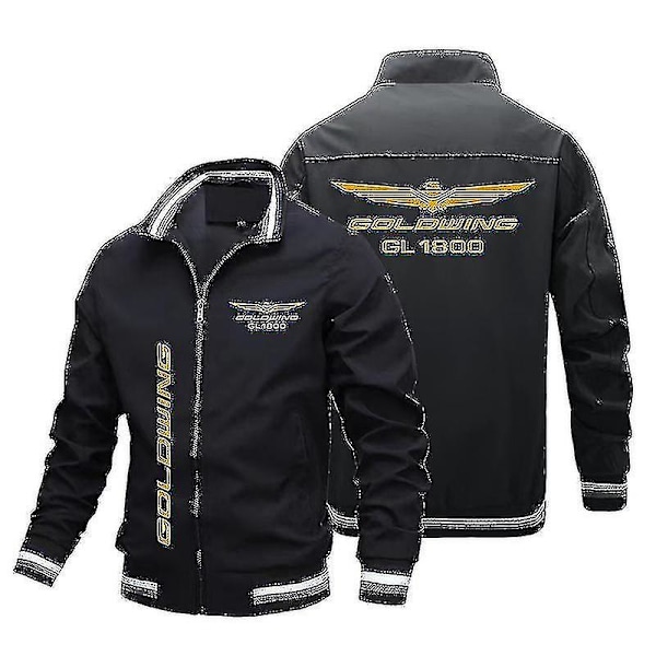 Jakker for menn Vindjakker Menns 2021 Ny Honda Gold Wing Trykte Jakker Menns Dame Vindjakker Mote Utendørs Motorsykkel Bas LGL 5XL black