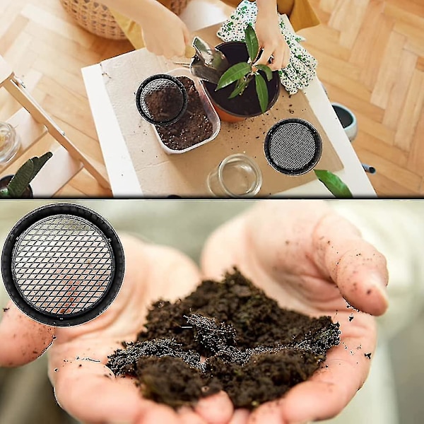 Sifting Pan Udendørs Guldpanning Jord Sigte Have Sigte Mesh Have Sifting Pan Jord Sand Sigte Til Udendørs (3stk, Sort) [GGL]