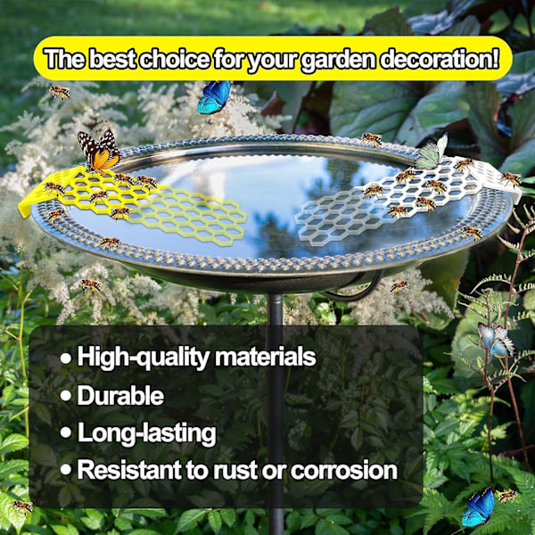 Flytande Bilage för Bikupor för Trädgård och Fågelbad, Färgglad Bi-Insektsvattenare, Bi-Vattenare och Fjärilsvattenstationer, Bi W  (LGL) white