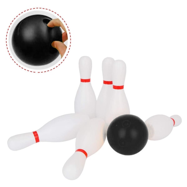 1 sett bowlingsett & voksne 2 ball med 10 pinner for familie barn og voksne Bakgård kjegler White