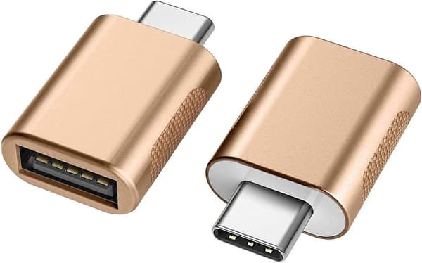 USB C till USB Adapter (2-pack), USB-C till USB 3.0 Adapter, USB Type-C till USB Adapter (Guld) (LGL)