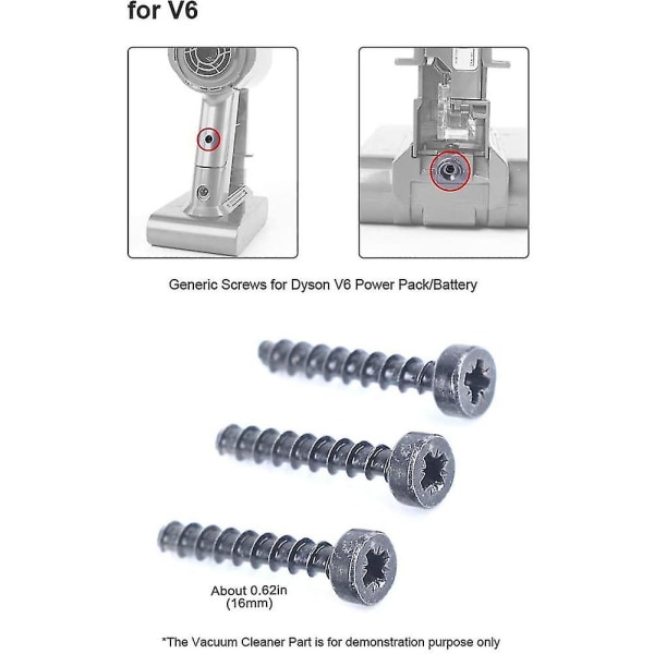 6 st skruvar skruvar för Dyson sladdlös V6 V7 V8 V10 V11 dammsugare Power Pack/batteri