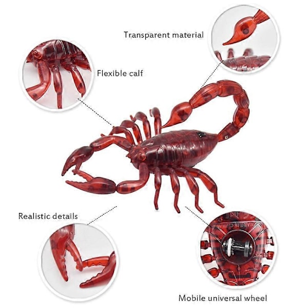 Simuleringsinsekt Infraröd Fjärrkontroll Djurleksak RC Skorpion Spindel Nyckelpiga Barnpresent LGL Red Scorpion
