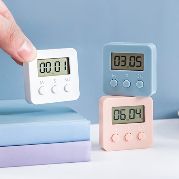 Timer med hög ljudstyrka, magnetisk baksida, ABS-harts, nordisk stil, siffror, larm för kök [LGL]