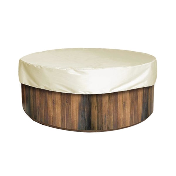Badtunna Baldakin Badkar Skydd Vattentätt Utomhusskydd - Rund Anti-UV Spa Kåpa LGL Beige