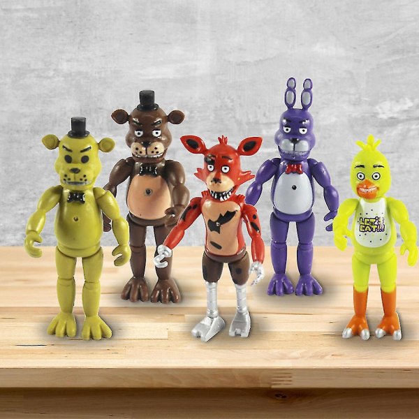 5 st/set Five Nights At Freddys Actionfigurer Leksaker Samling Barn Julklapp As shown