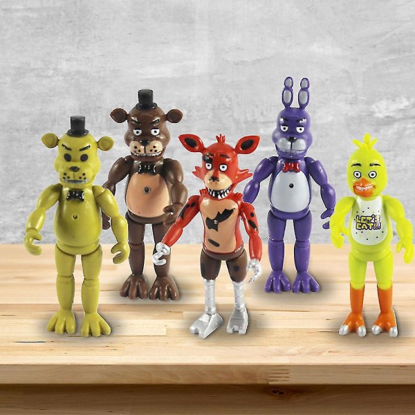 5kpl/ set Five Nights At Freddys Action Figures Toys Collection Kids Xmas Gift As shown