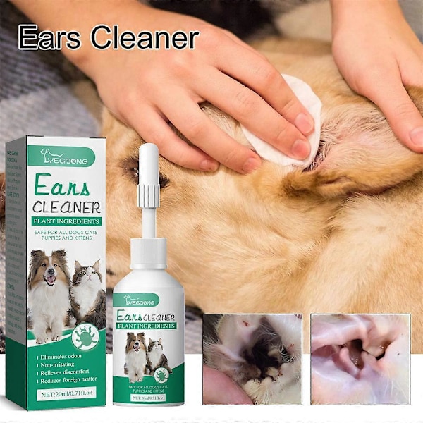 20ML Øredråber til Kæledyr Fjerner Øremider Forbedrer Hørelsen Let at Bruge Effektiv Kat Hunde Ørerenser Kæledyrsartikler LGL 3 pcs