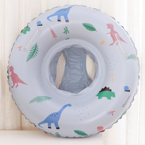 Baby Uppblåsbar Badring Säker Att Använda Pvc-material Retro Badring För Pool Simträning Hjälpmedel Blue Dinosaur