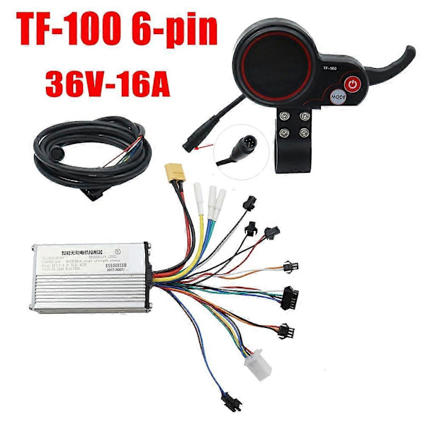36V 16A Elektrisk Scooter Controller Dashboard Kit med TF-100 Display Scooter för Elektrisk Scooter LGL silver  black