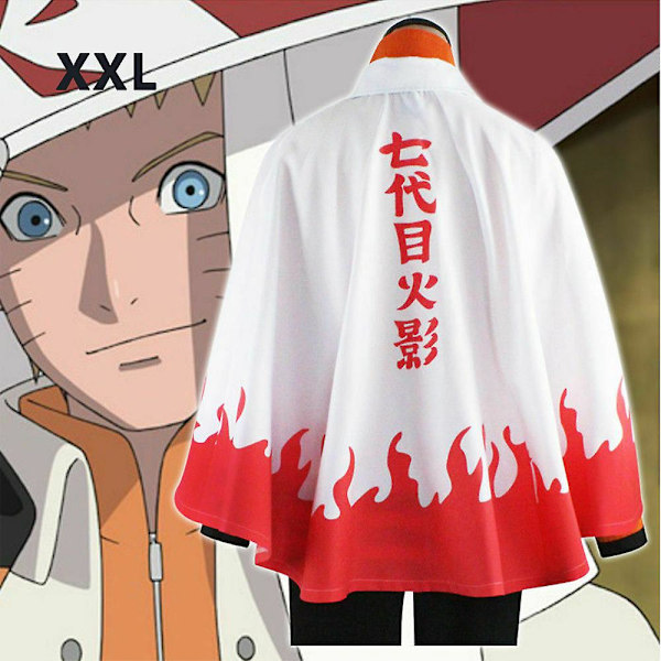 Naruto Shippuden Akatsuki Hokage Robe Kappe Kappe Anime Cosplay Kostume Halloween (LGL) White L