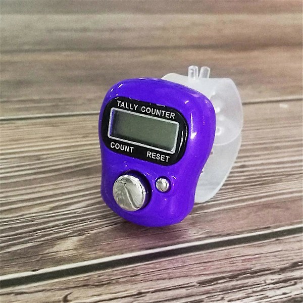 Lille mini tæller LED tæller fingerring tæller nøgletæller LGL Purple