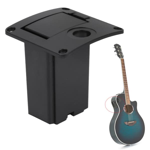 Elektrisk Gitarr Bas Pickup Fodral Organizer Box 9V Hållare (#01) PU Läder (LGL)