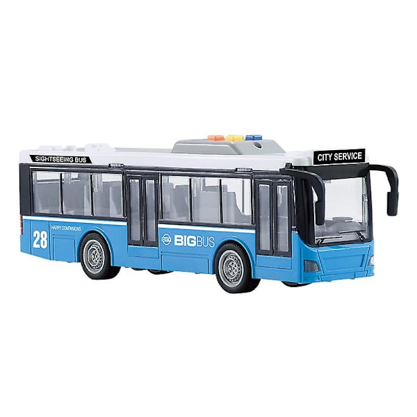 Billegetøjsgave til børn Cool Stilfuld Lys Musik Inertia Bus Bus Simulation LGL White public security bus (910c)