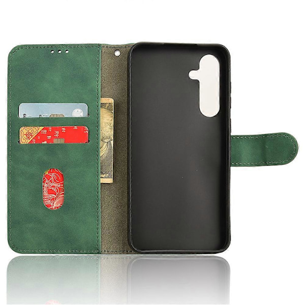 För Samsung Galaxy A35 5G Läderfodral Flip Telefonfodral med Plånboksstativ LGL Green