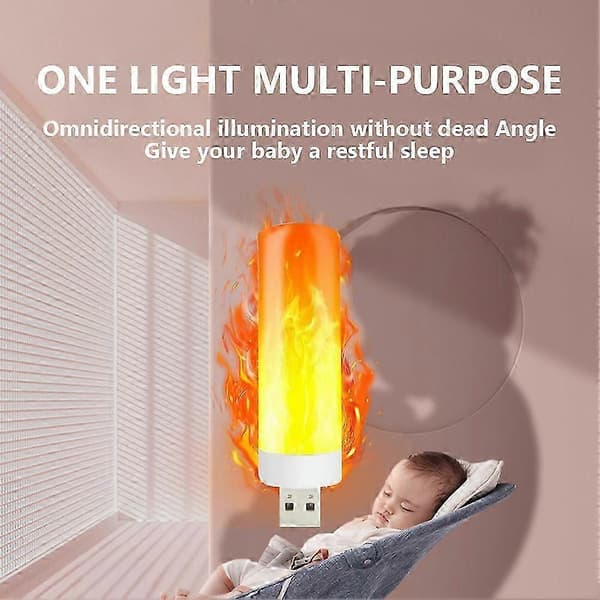 B22/E12/E14/E27 LED Fladdrande Låga Lampa Brinnande Eld Effekt Nattlampa (LGL) usb light