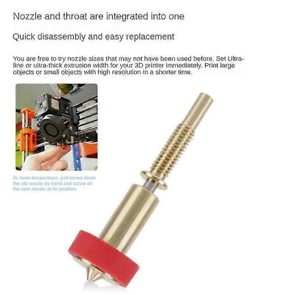 1 stk. Messing Titanium Dyse Heatbreak Messing Titanium Dyse til Hotend Ekstruder 0,8 mm LGL Photo Color