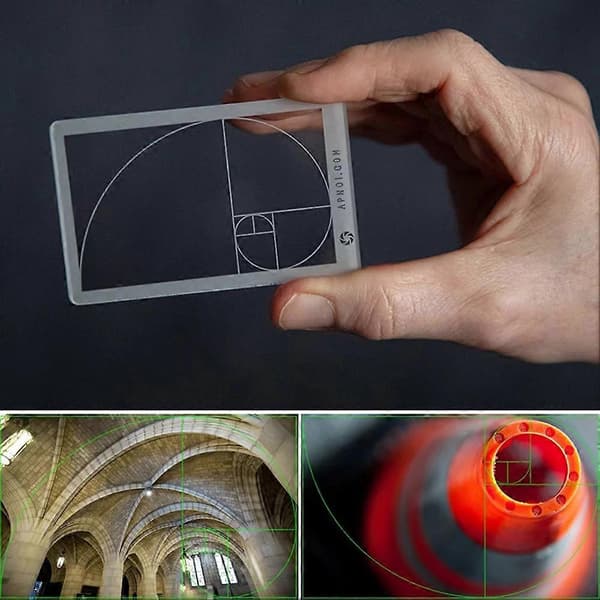 Fibonacci-sommittelun etsin, läpinäkyvä etsinviivain valokuvaukseen (LGL) E