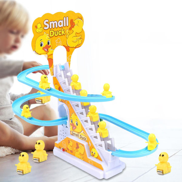 Elektrisk anka klättertrappa leksak inomhusleksak för pojkar flickor 9 st gul anka 9pcs Yellow Duck