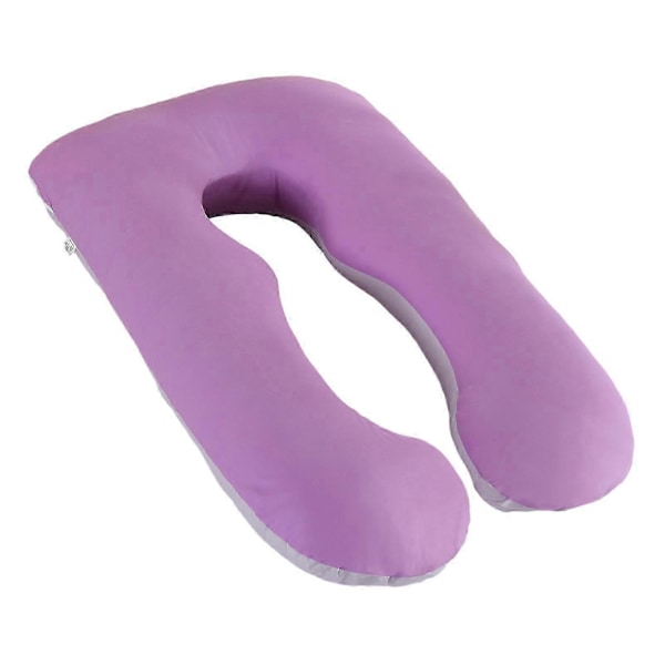 Bomullsputetrekk for U-formet Gravidpute Vaskbart Komfortabelt Putetrekk for Side Sovende Pute LGL 80x140cm Purple