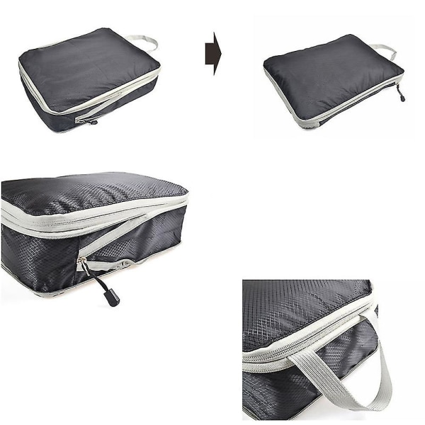 3 Set Ultralight Compression Packing Cubes Packing Organizer Grey