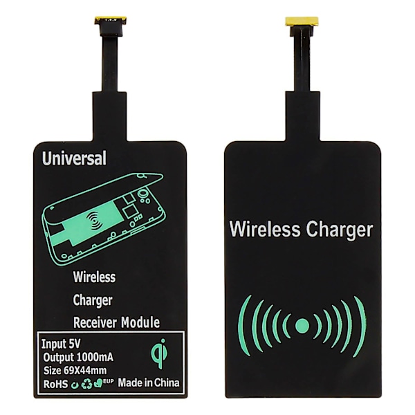 Litteä kaapelisovitinpaketti Langaton QI-lataussovitin älypuhelimelle Micro-USB-portti LGL White