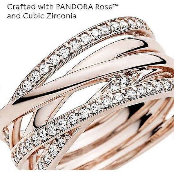 Smycke Sammanflätad Cubic Zirconia Ring i Pandora Rose LGL