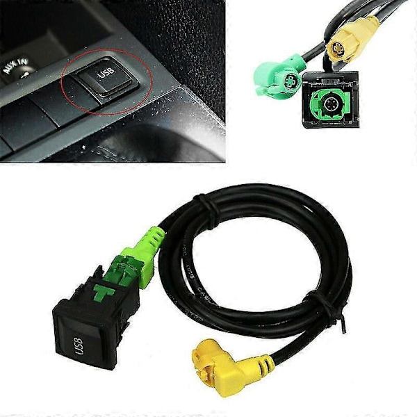 Bil USB AUX Bryter Kabel USB Lydadapter RCD510 RNS315 For- B6 B7 Golf 5 MK5 Golf 6 MK6 5 MK5 CC (LGL)