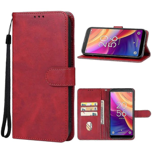Læder telefoncover til Tcl 501 (LGL) Red