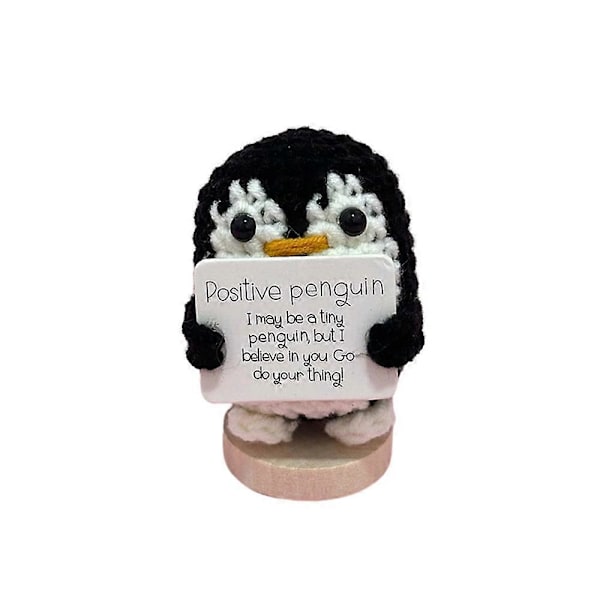 Hauska Positiivinen Neulottu Pingviini Lelu Pieni Nukke Kodin Koristeet Emotionaalinen Tuki Luovat Lahjat LGL Black