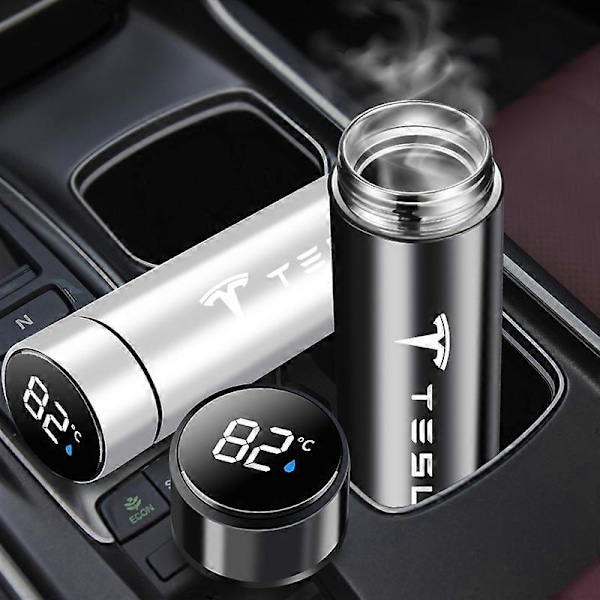 Stor Kapacitet 304 Rostfritt Stål Vakuum Termosflaska För Tesla Model 3 Model X Model S Model Y Biltillbehör LGL Black