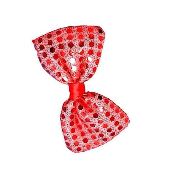 10 st Blinkande Ljus Paljett Fluga Slips LED Gåva Fest Lysande Halsaccessoar Cosplay Rekvisita Bröllop Födelsedag Karneval LGL bow red
