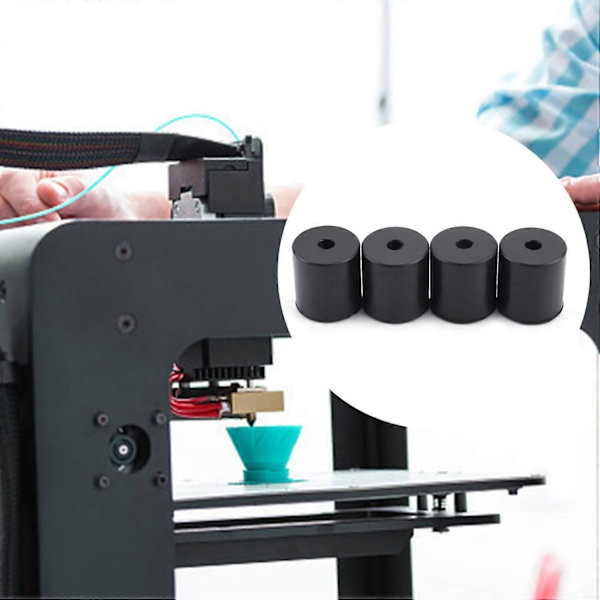 Silikonisolerad Dämpare Buffertrör Enhet 3D-skrivare Uppvärmd Bäddnivellering Anet A8 Wanhao D9 Anycubic Mega, 40*40*8mm Svart (LGL)