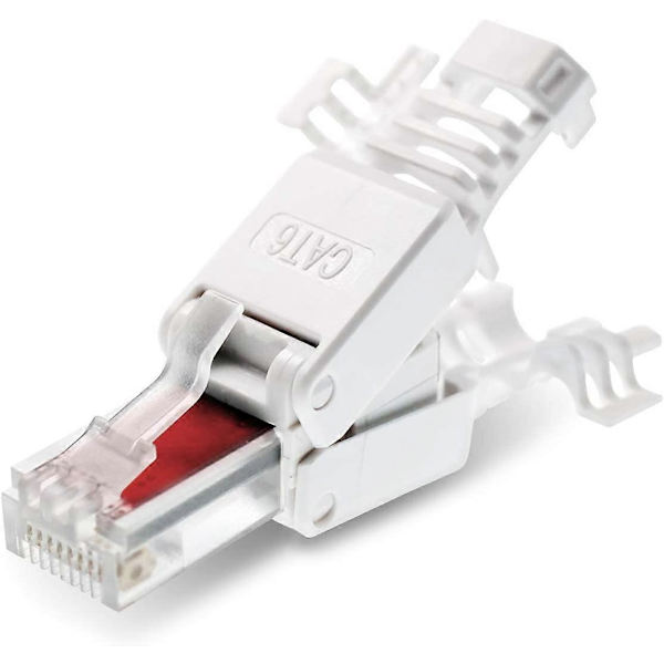 2 stk. 90 graders Ethernet-adapter Højre+Venstre Vinkel RJ45 Stik til Sokkel Adapter Skærmet Netværks Patch Forbindelse (LGL)