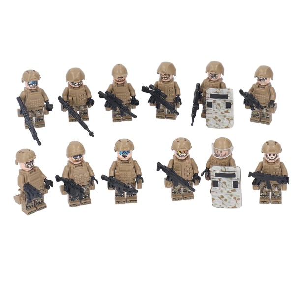 12st soldatblock minifigurer Distinkta kläder Pansar män Action minifigurer för barn M8019 Höjd 4,5 cm / 1,8 tum [GL]