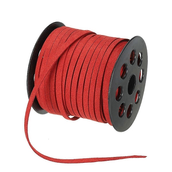 Platt mockaimitationsläderrem, 5 mm konstläderrem för tillverkning av halsband, armband, smycken, tofsar Cr LGL Red