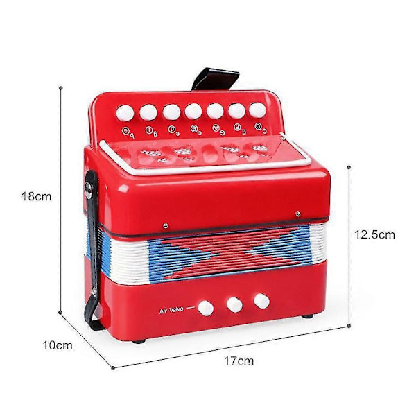 Dragspel Instrument 7 Tangenter 2 Bas Litet Dragspel Pedagogiskt Musikinstrument Julklapp LGL