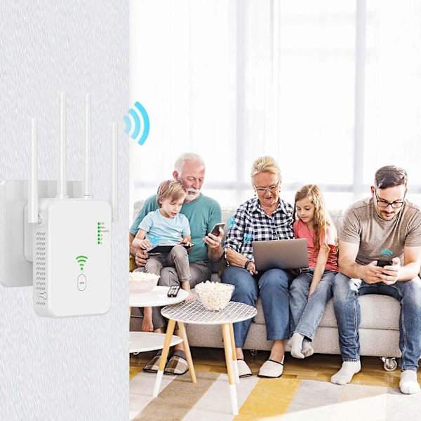 Wifi Förlängare Wifi Booster 300Mbps Wifi Förstärkare Wifi Range Extender Dubbel Wifi Router Repeater för Hem 2.4Ghz LGL White